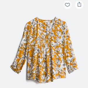 Fun 2 Fun Mustard Floral Blouse